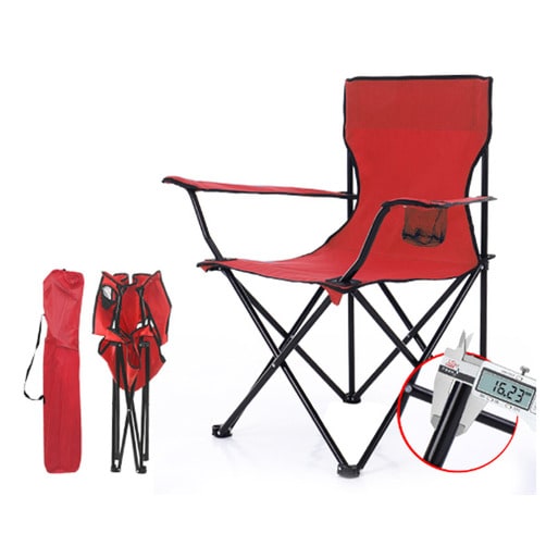 캠핑 피크닉 휴대용 아웃도어 접이식 의자 비치체어 - 레드