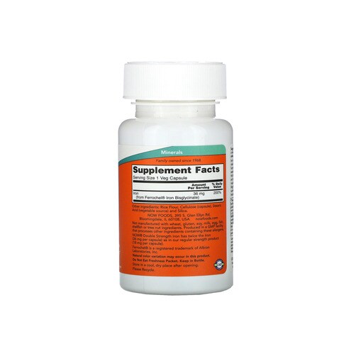 나우푸드 더블 스트렝스 철분 36mg, 90 베지캡슐
