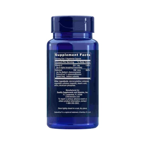 라이프 익스텐션 슈퍼 셀레늄 컴플렉스 200mcg with 비타민 E, 100 베지테리안 캡슐