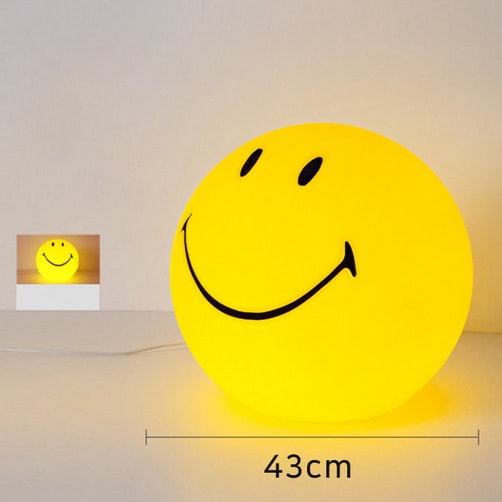 스마일 무드등 침실 거실 취침등 러블리한 무드램프 조명라이트 인테리어 장식 - 대형(43CM)_충전버전