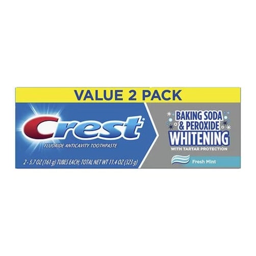 크레스트 베이킹 소다 & 과산화수소 화이트닝 치약 프레시 민트  2팩