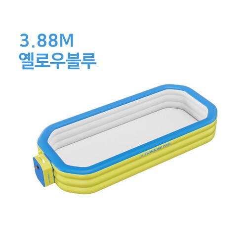 물놀이 대형 이동 간이 수영장 에어풀장 야외수영장 마당 1.5M/2.1M/3.88M - 3.88M_옐로우블루