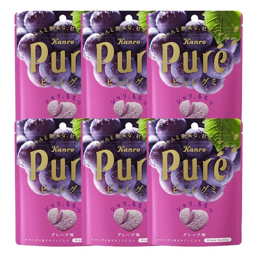 [Kanro] 칸로 퓨레구미 3종 시리즈 - 포도맛 젤리 6봉지세트