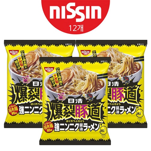 [NISSIN] 닛신 폭렬돈도 마늘 강력 소유 라멘 12개입