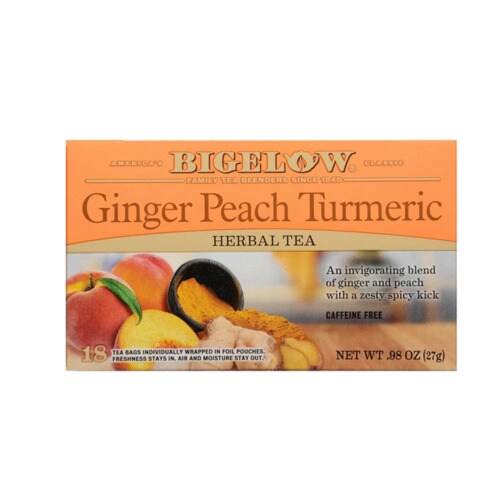 비글로우 진저 피치 터메릭 허브 티, 18개입
