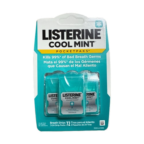 리스테린 쿨 민트 포켓팩 브레스 스트립 24 스트립 팩 - 3 팩
