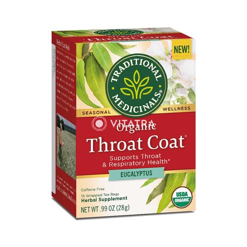 트래디셔널 메디시날스 유기농 Throat Coat 허브 티, 16개입