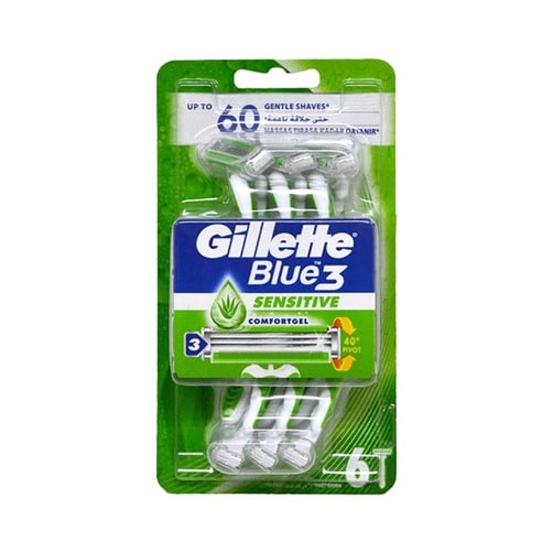 질레트 블루3 센시티브 일회용 면도기 6개입