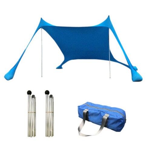 2021 비치 타프 해변 그늘막 캠핑 야외활동 - 블루 (210*210*170CM)
