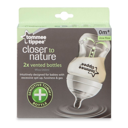 타미 티피 클로저 투 네이쳐 2x 벤티드 보틀 (9 oz. 0m+ 슬로 플로우, 예민한 배)