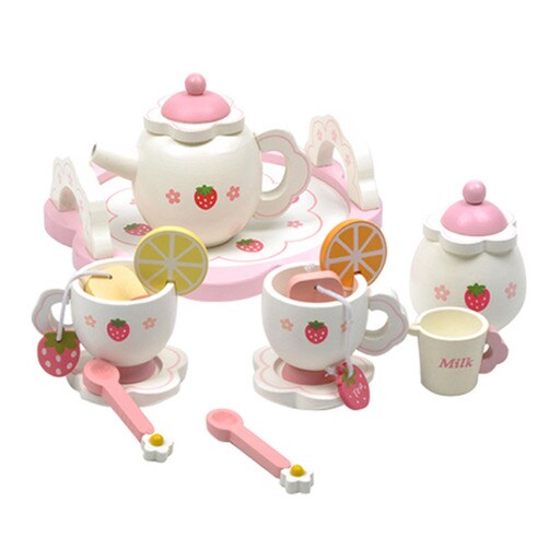 딸기 다과접시 어린이 티타임 다과세트 장난감 원목 소꿉놀이 장난감