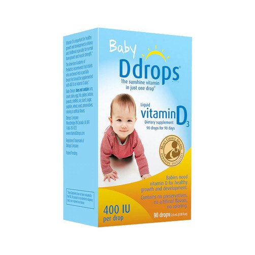 매일 한방울씩 톡톡 : D 드랍스 베이비 리퀴드 D 400IU (90 드랍스, 0.08fl oz.)